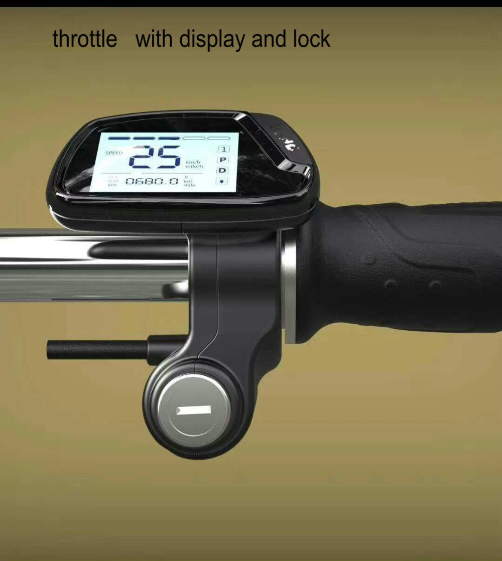 Acelerador de giro con indicador de voltaje, velocímetro, bloqueo, pantalla Lcd, luz de giro, bicicleta eléctrica, Scooter, triciclo, MTB, piezas de agarres