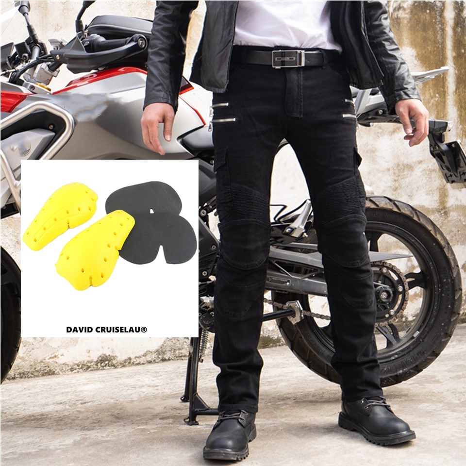 Pantalon de Moto avec fermeture éclair pour équipement de protection, jeans de cycliste, cowboy, tout-terrain: Gris foncé / M