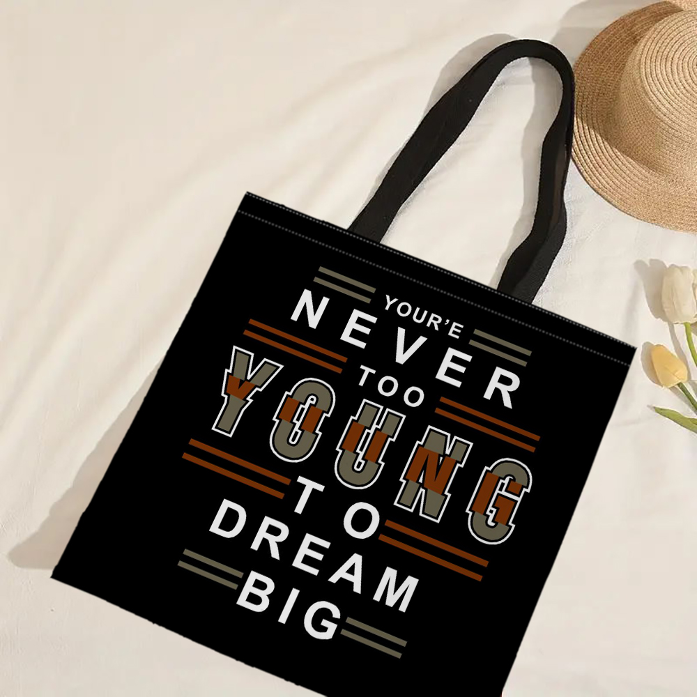 Czarno-biała geometryczna torba z grubej bawełny Damskie torby lniane Ekologiczne torby na zakupy wielokrotnego użytku Podróżna plaża Przydatna torba na ramię: Beżowy