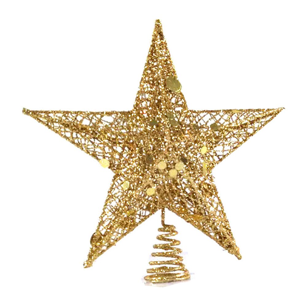 Christmas Tree Topper Star Iron Glittered Five-Poi... – Grandado