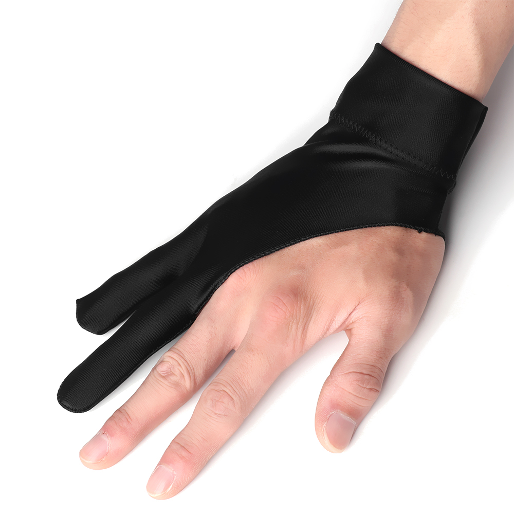 1PC artist drawing glove for any Graphics drawing Tablet Black 2 finger anti-fouling,both for right and left hand black
