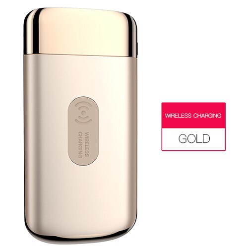 50000Mah Power Bank Externe Batterij Bank Ingebouwde Draadloze Oplader Powerbank Draagbare Qi Draadloze Oplader Voor Iphone 8 samsung: Gold