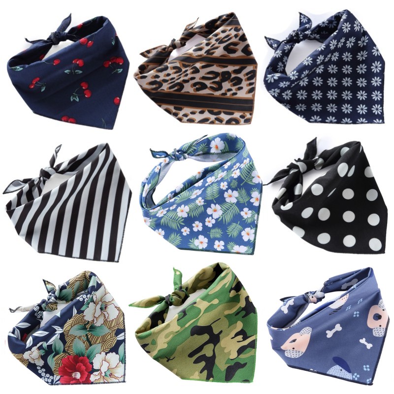 Chien Bandana coton chien bavoirs noir blanc rayé chien Triangle serviette mignon lavable noël Halloween chien Bandana écharpe