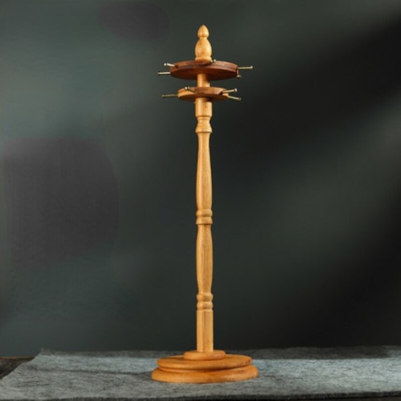 Rotating Disc Calligraphy Brush Holder Solid Wood Pen Holder 11 Hangers Traditional Calligraphy Chinese Ink Painting Brush Stand: B