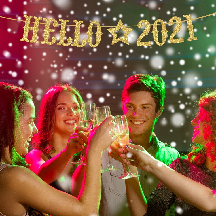 Happy Year Merry Christmas Banner Paper Garland Bunting Christmas Party Year Home Hanging Flags Decoration: A