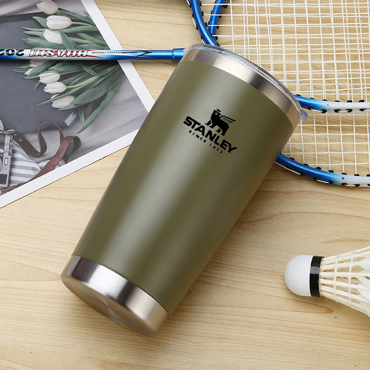 Thermische Mok Bier Cups Rvs Thermos Voor Thee Koffie Water Fles Vacuüm Geïsoleerde Lekvrij Met Deksels Drinkware: Light Grey