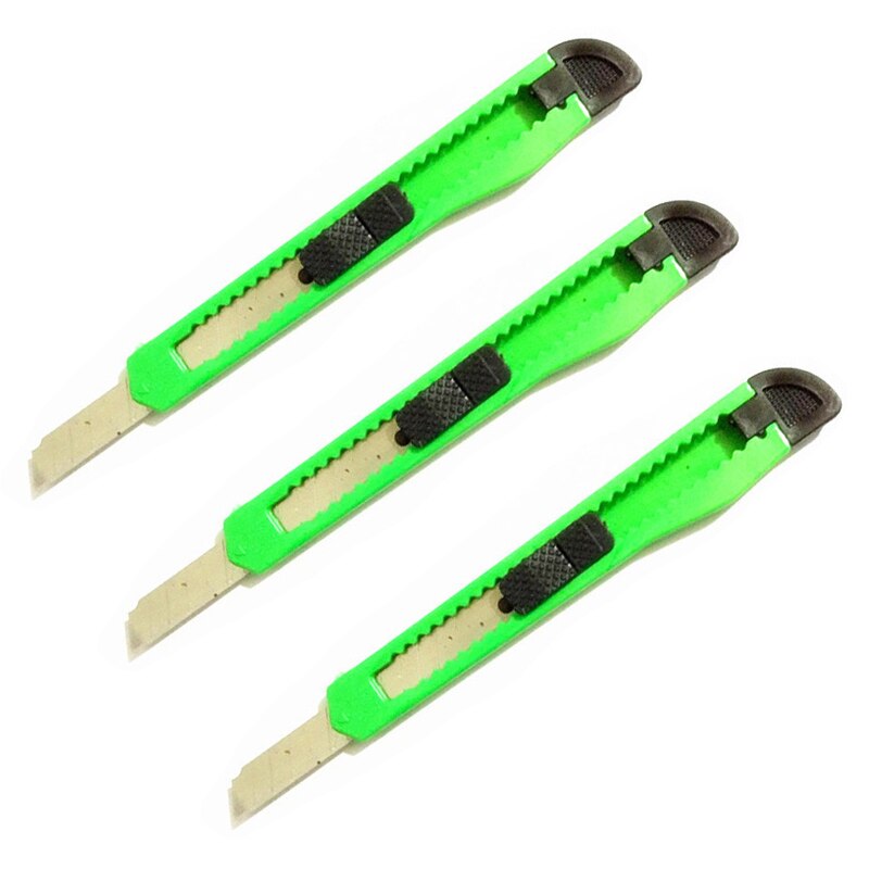 Snap Off Snap-off Blade Cutter Knife Paper Student Office Stationery Slide Art Box Package Open Craft Tool Handicraft Sharp: Green
