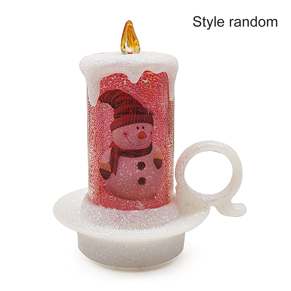 Navidad muñeco de nieve Navidad vela luz LED electrónica Navidad atmósfera decoración en casa decoración de fiestas de bodas: random send
