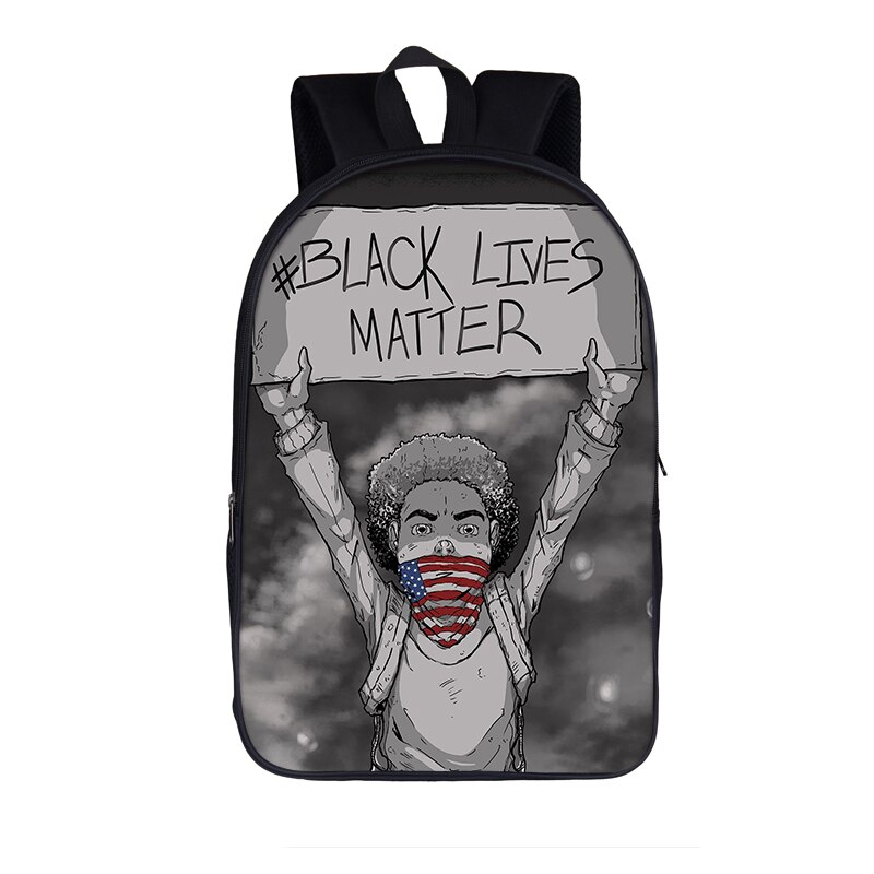 Black Lives Matter Backpack For Teenage Boys Girls School Bags BLM Afro Black Backpacks American Africa Women Men Travel Bag: 16blackmens6