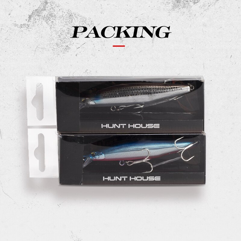 hunthouse fishing lure marine gang slow floating minnow suspending swimbait seabass trout hard bait wobber
