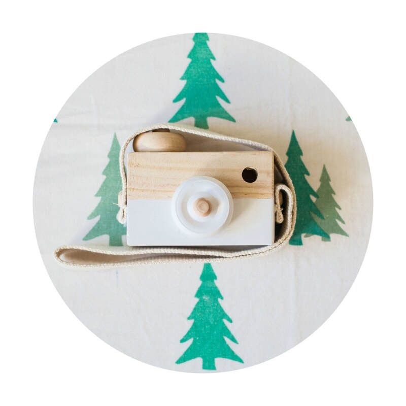 Pine Wooden Camera Mini Play Wooden Camera Toy Handmade Cute Wooden Camera Boys Girls Neck Hanging Camera Portable