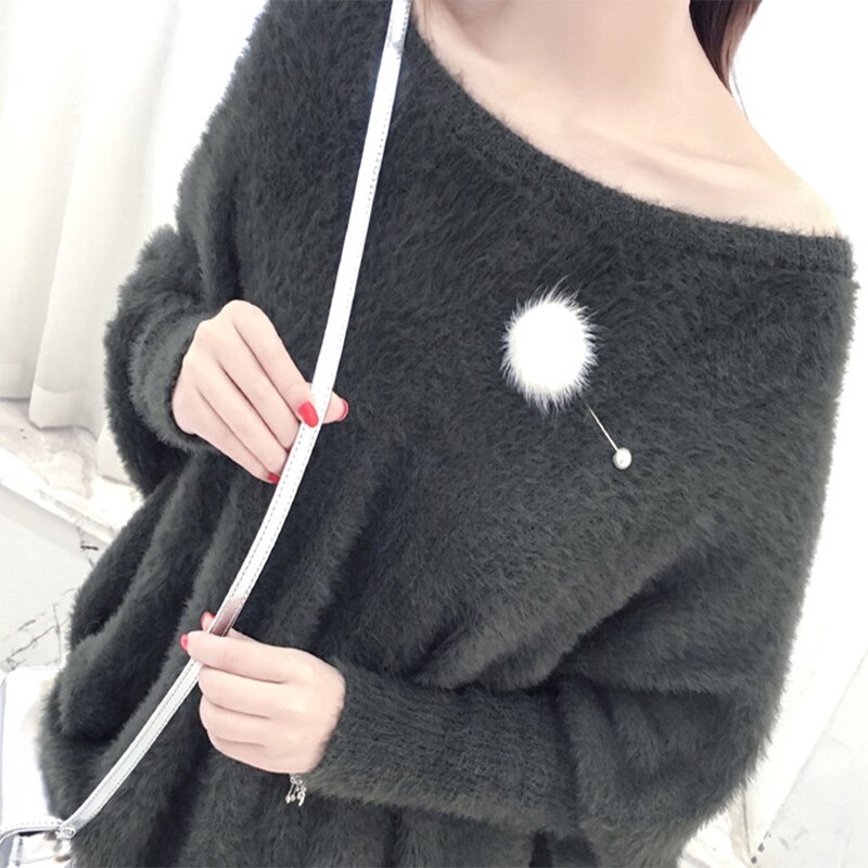 Leuke Charm Gesimuleerde Pearl Broche Pins Voor Vrouwen Koreaanse Bont pompom Bal Piercing Revers Broches Kraag Sieraden 26