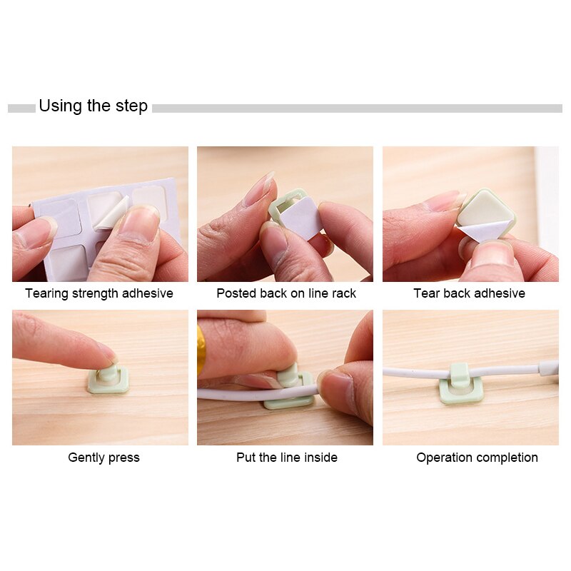 18pcs Fixing Clamp Table Top Wall Wire Fixing Self-adhesive Wire Clip Wire Netting Wire Finishing Clip Wire Management