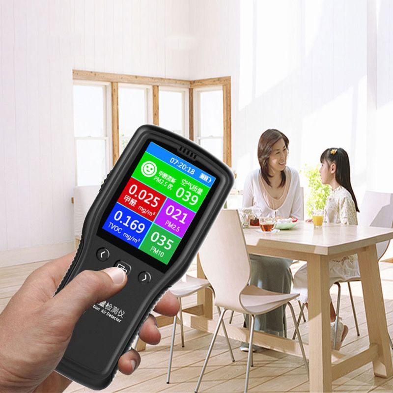 PM2.5 Detector Luchtkwaliteit Monitor Digitale Testen Apparaat Voor Toezicht Formaldehyde TVOC PM2.5 PM10 HCHO