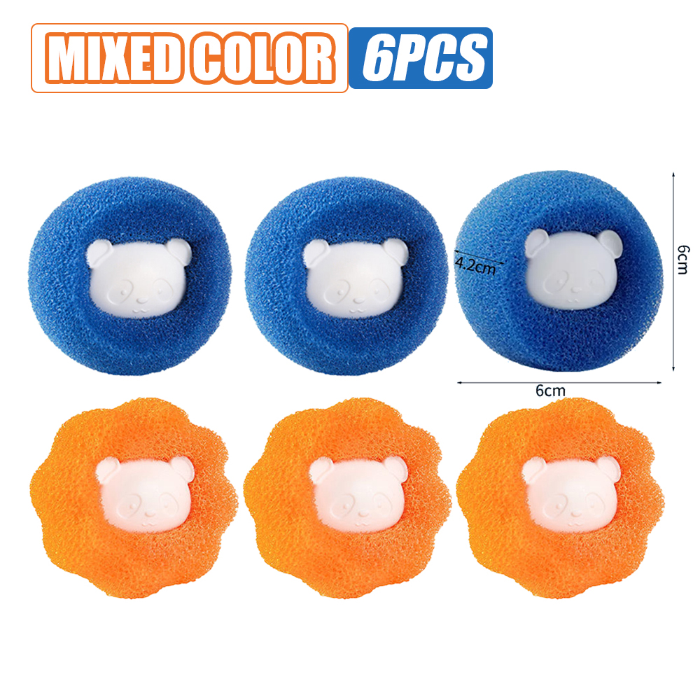 Kit de bolas de esponja para lavandería, 4/6/8 Uds., para lavadora, bolas reutilizables para quitar el pelo de mascotas, limpieza del hogar, recolector de pelusas y pelusas: Gris oscuro