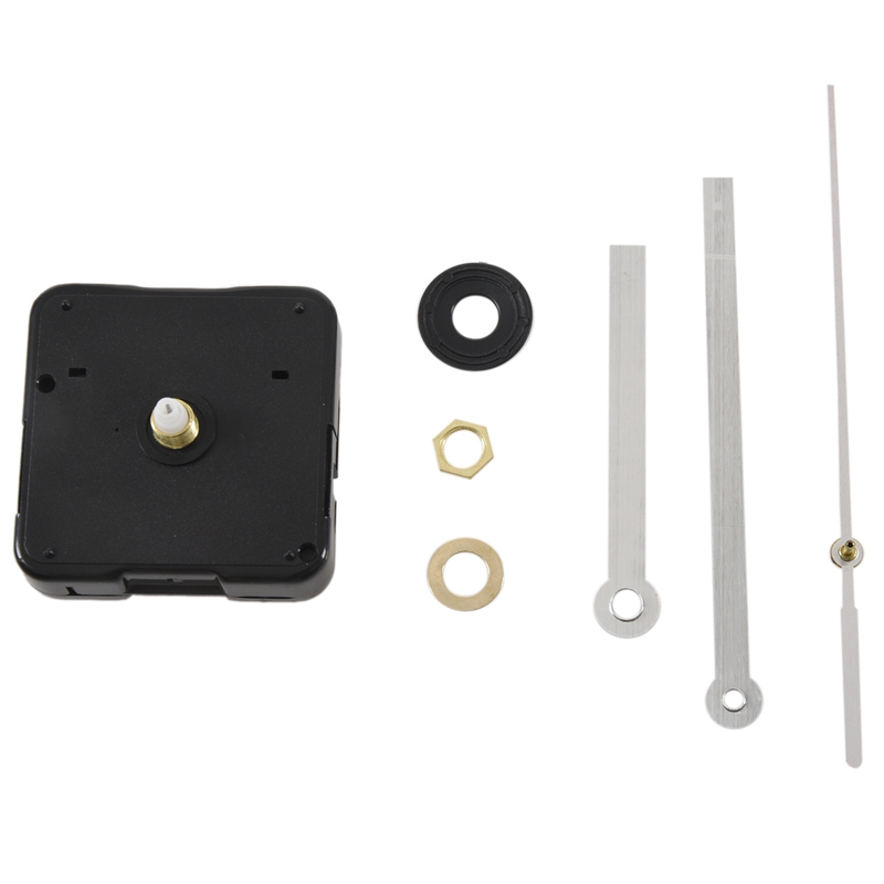 Quartz Clock Movement Mechanism DIY Repair Parts Black + Hands