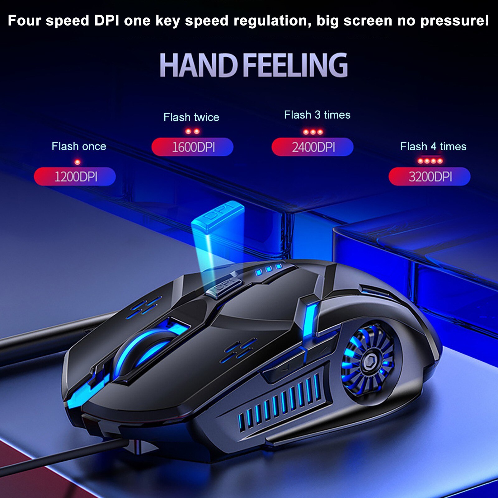 Wired Gaming Mouse 6D Colorful ED Breathing 3200 DPI Mute Mouse LED Backlight Game Gaming Mouse For PC Laptop Gamer