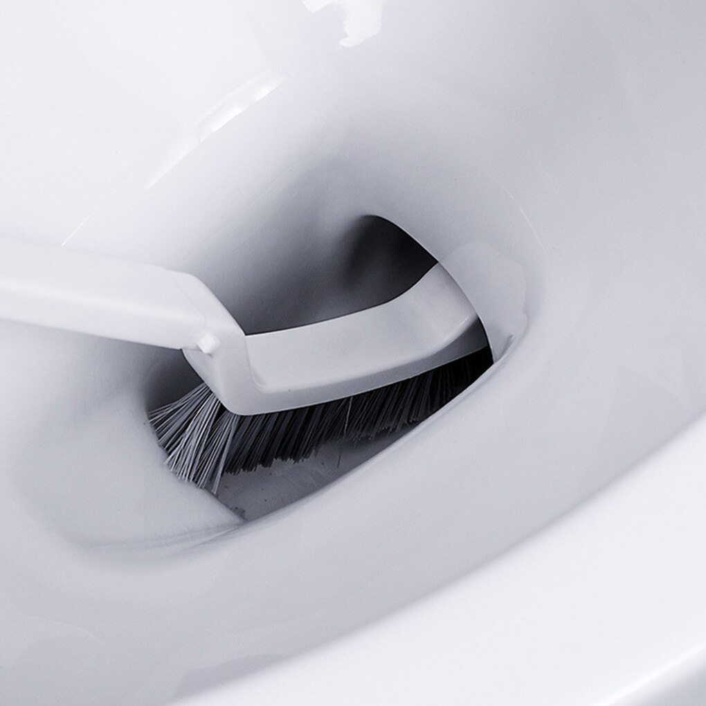 Strong Toilet Cleaning Brush Plastic Scrubber Curved Clean Side Bending Handle Corner Brush Bathroom WC Cleaning Toilet Supplies