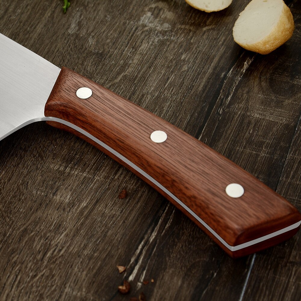 9.5 inch Hunting Knife Serbian Kitchen Chef Full Tang Butcher Knife Slicer Santoku Cleaver Slicing Filleting Steak Knife