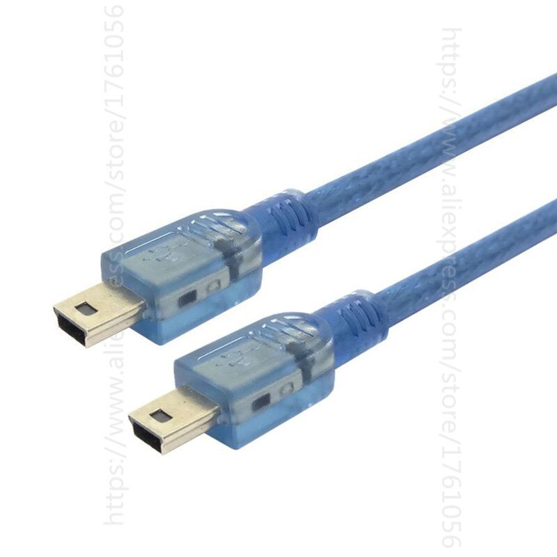 5Pin Mini USB Kabel Mini B Male naar Male M/M Extension Data Lijn Blauw