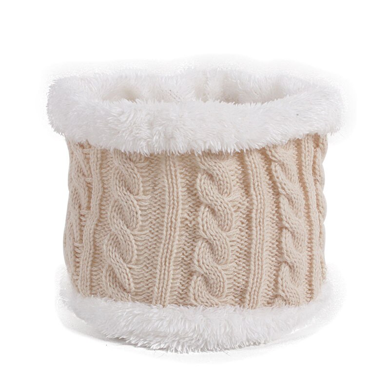 6-36 Months Girlsl Knitted Beanie Hat Scarf Two Piece Set Solid Winter Warm Toddler Children Ear Protection Girl Hat Scarves: beige scarf only