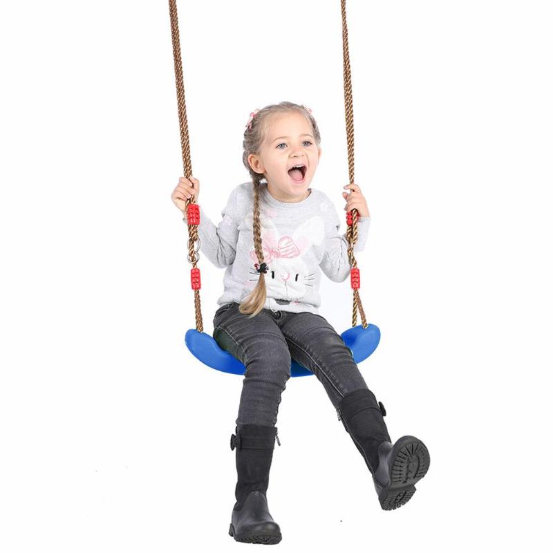 None Kid Indoor Outdoor Play Game Toys Swing Seat Set Plastic Hard Bending Plate Chair and Rope Swing Playground Equipment