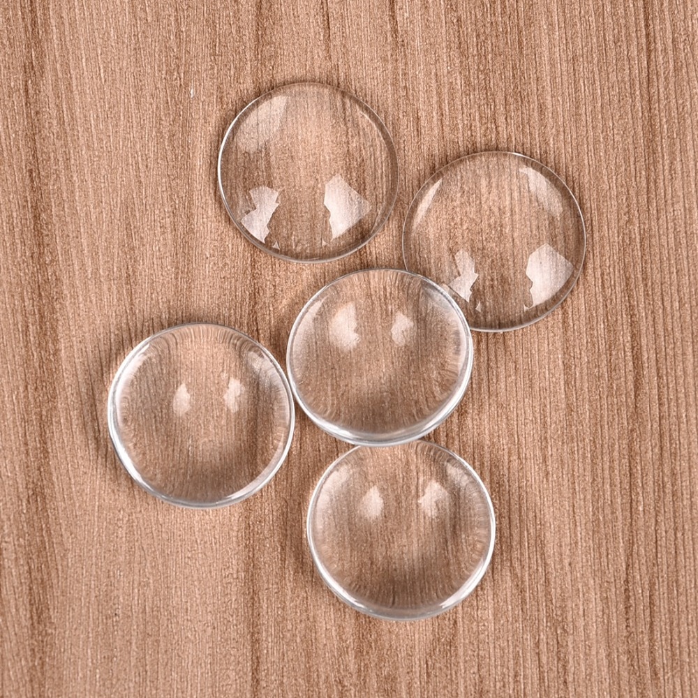 10Pcs Clear Glas Ronde Cabochons Transparante Koepel Voor Sieraden Maken Diy Bevindingen 8 Mm 10 Mm 12 Mm 14mm 16 Mm 18 Mm 20 Mm 25 Mm 30 Mm