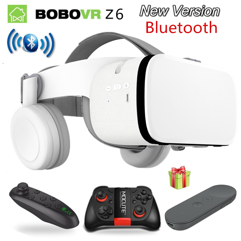 Bobo Vr Z6 Vr Bril Draadloze Bluetooth Vr Headset Android Ios Remote Reality Vr 3D Kartonnen Bril 4.7 -6.2 Inch