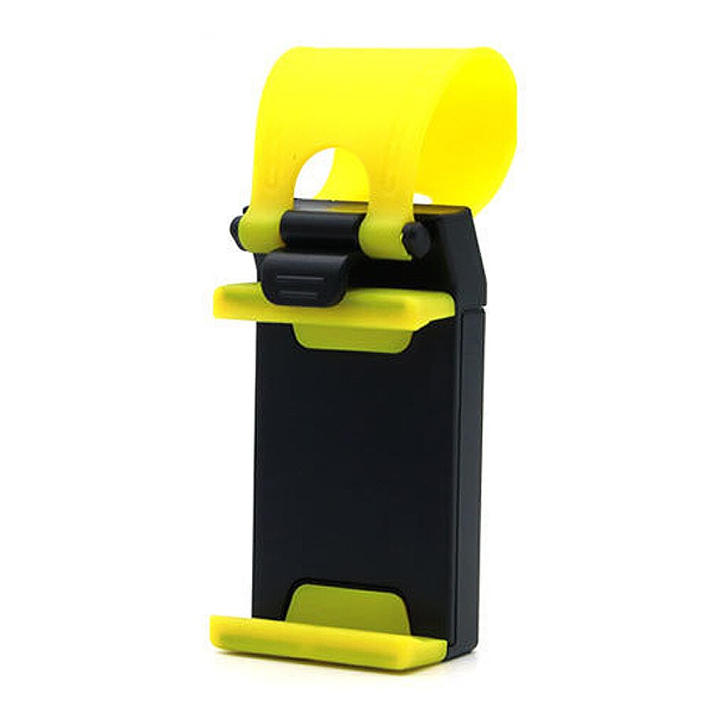 Car Steering Wheel Phone Clip Mount Holder Universal Bike Auto Camera GPS Stand Bracket for iPhone Samsung: yellow