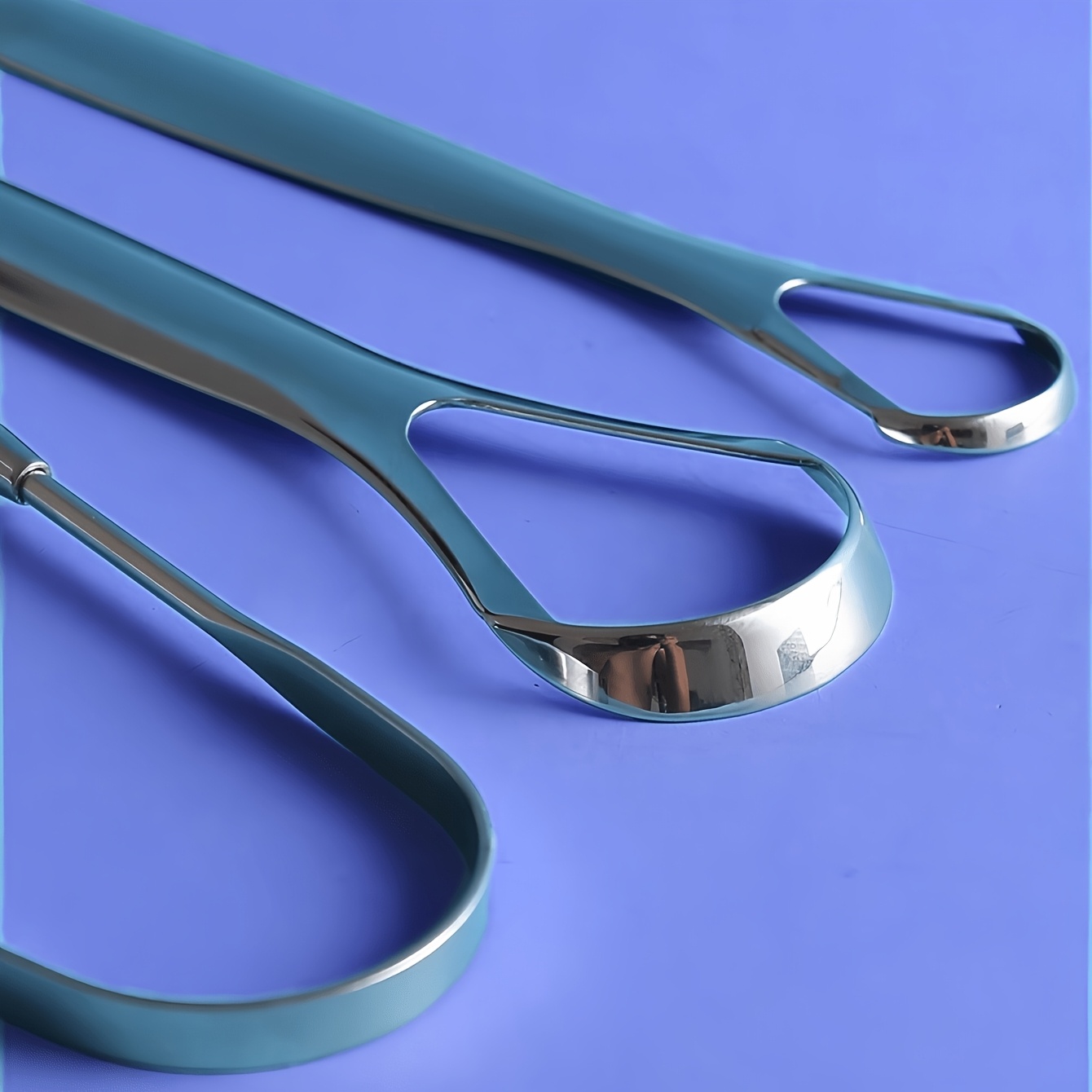 3 stk. tungeskrape i rustfritt stål, u-formet metall, frisk pust, rengjøring, belagt tungetannbørste, munnhygieneverktøy