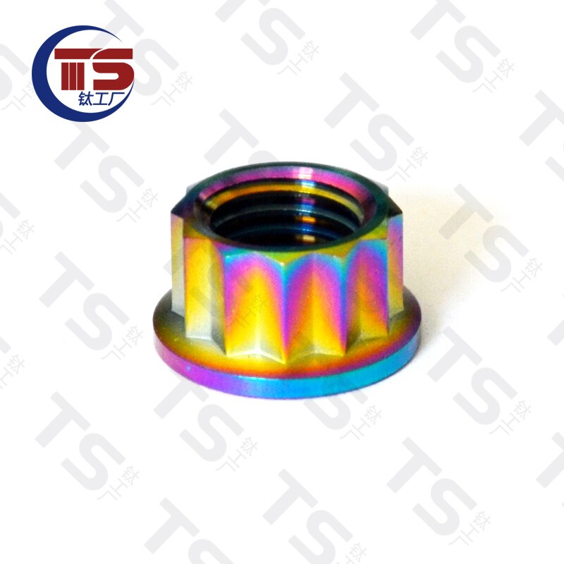 Vis à tête Torx en titane TS M8X15/20/25/30/35/40/45/50/55/60mm, pour moto, pièces de fourche de frein V, fixation en titane (1 pièce): Rainbow / M10x1.25