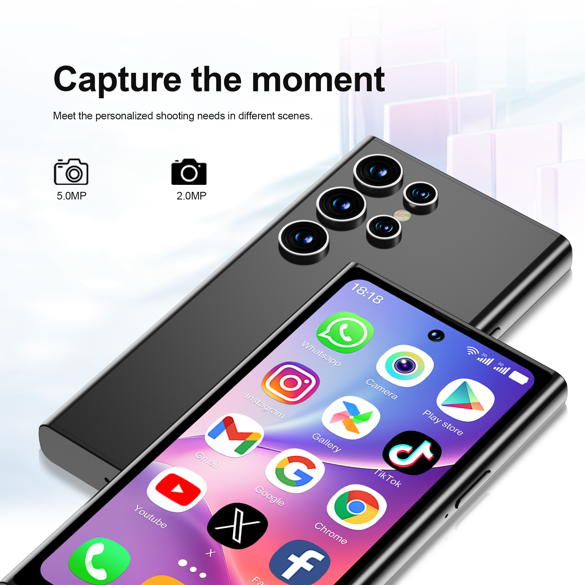 SERVO S27 Mini-Smartphone Android 10.0 WCDMA 3G Mobilfunk Dual SIM 4,0" Display GPS 2000mAh 2+16GB Pocket Smartphones Play Store
