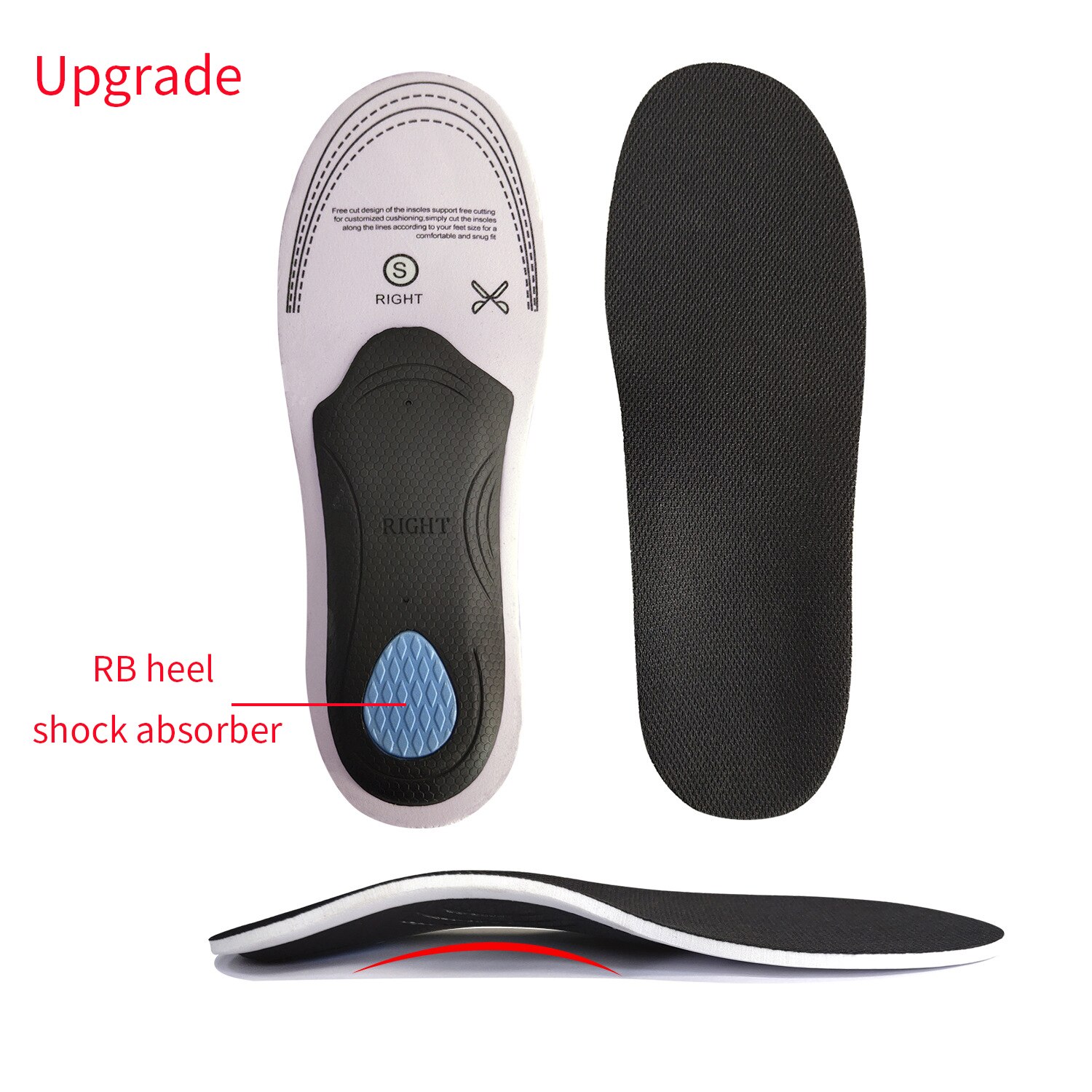 1Pair Orthopedic Insoles Arch Support Flat Feet Insert Foot Care Fasciitis Relief Insoles for Feet for Plantar Fasciitis Unisex