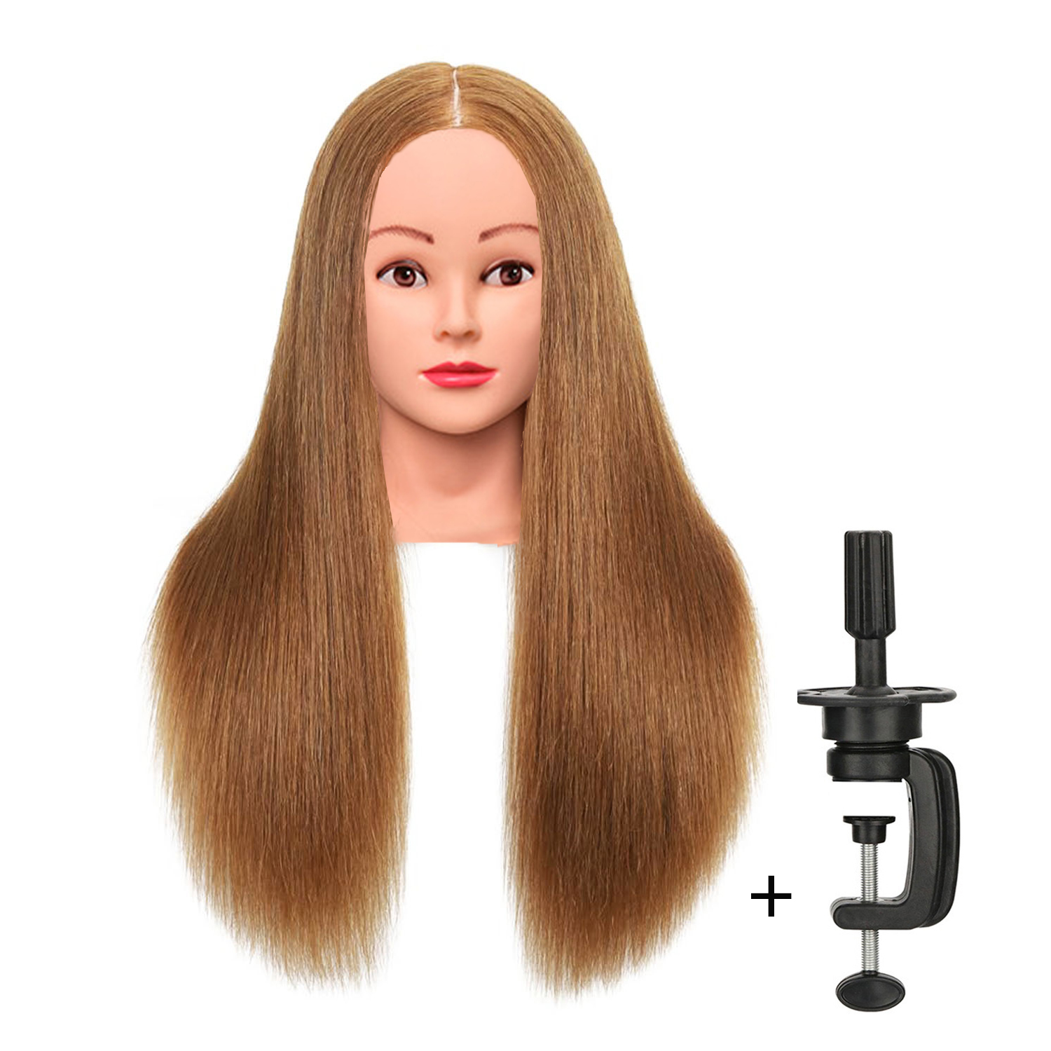 Cabeza de maniquí, cabeza de entrenamiento para peluquería trenzada, 100% de fibra de alta temperatura, maniquí femenino, cabeza de muñeca de entrenamiento