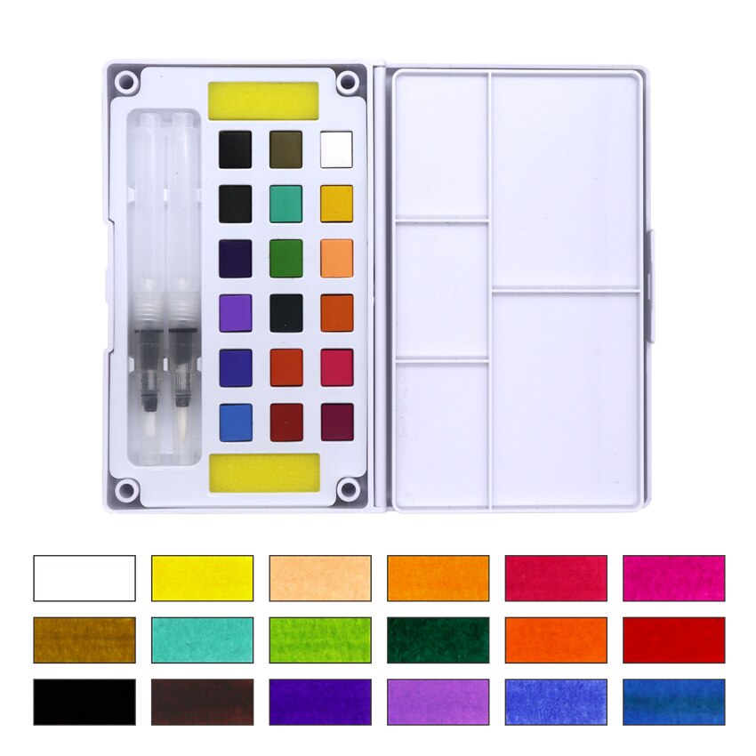 12/18/24/36 Kleur Transparant Effen Aquarel Draagbare Aquarel Verf Voor Kunstenaar Paining Art Supplies: 18Color