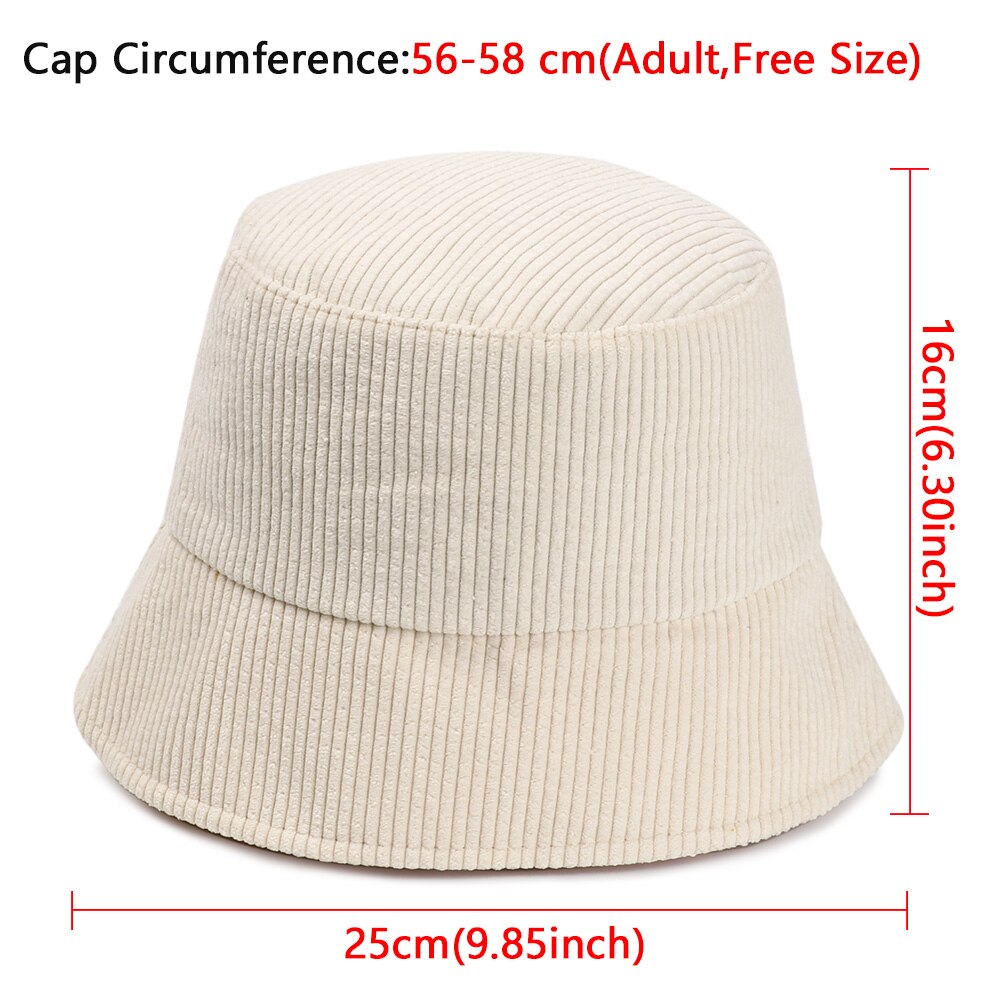 Nowy sztruks kapelusz typu wiaderko dziewczyny moda stały kapelusz wędkarski jesienią i zimą odkryty płasko zakończony kapelusz rybaka cały mecz kapelusz