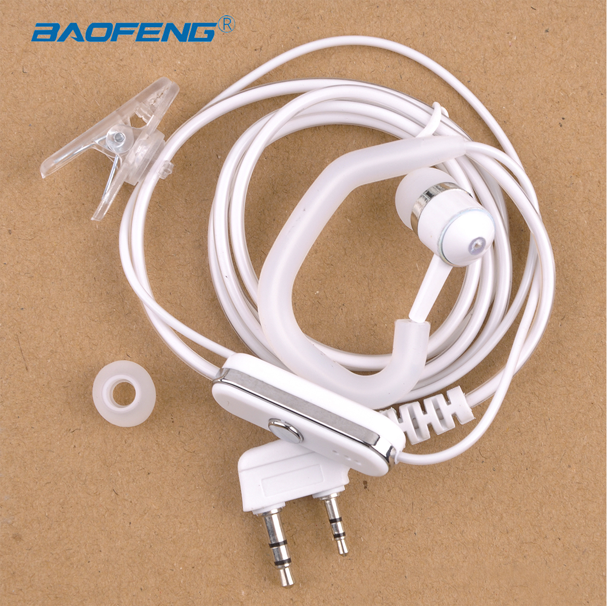 baofeng radio earbuds walkie talkie earphone with ptt in ear hook earpiece k port uv-5r headphones for protable radio headset