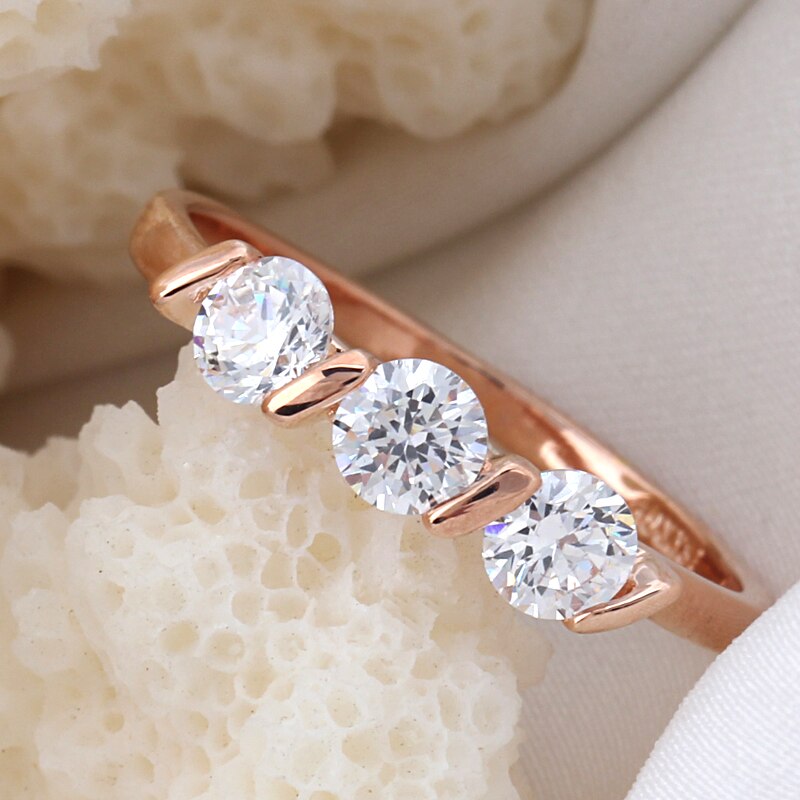 CC Sieraden Mode-sieraden Ringen Voor Vrouwen Rose Gold CZ Kleur Eenvoudige Romantische Bridal Wedding Verlovingsring Anello CC1032