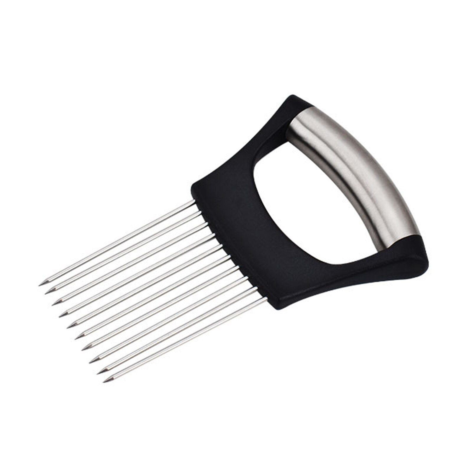 Ui Naald Ui Vork Groenten Fruit Snijmachine Tomaat Cutter Snijden Veilig Aid Houder Roestvrij Staal Keuken Gereedschap