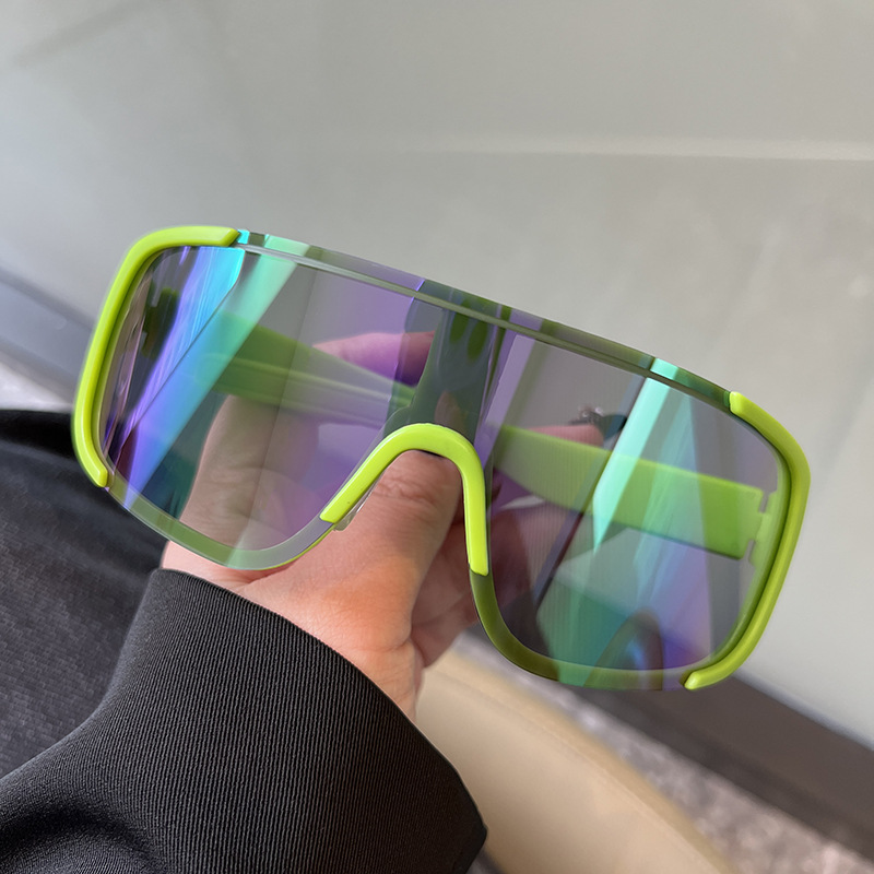 Nuevas gafas de sol de ciclismo estilo Y2K, gafas a prueba de viento para hombres y mujeres, lentes reflectantes Retro, gafas deportivas para montar en carretera: Castaño