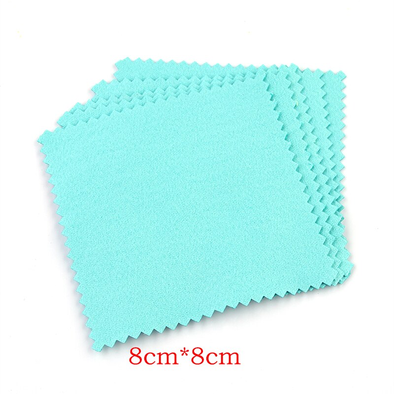 20-50 stücke Polnischen Polieren Tuch Silber Farbe Reinigung Polieren Tuch Weichen, Sauberen Wischen Abwischen Tuch Schmuck Werkzeug Schmuck reinigung: blue 8x8mm 50pcs