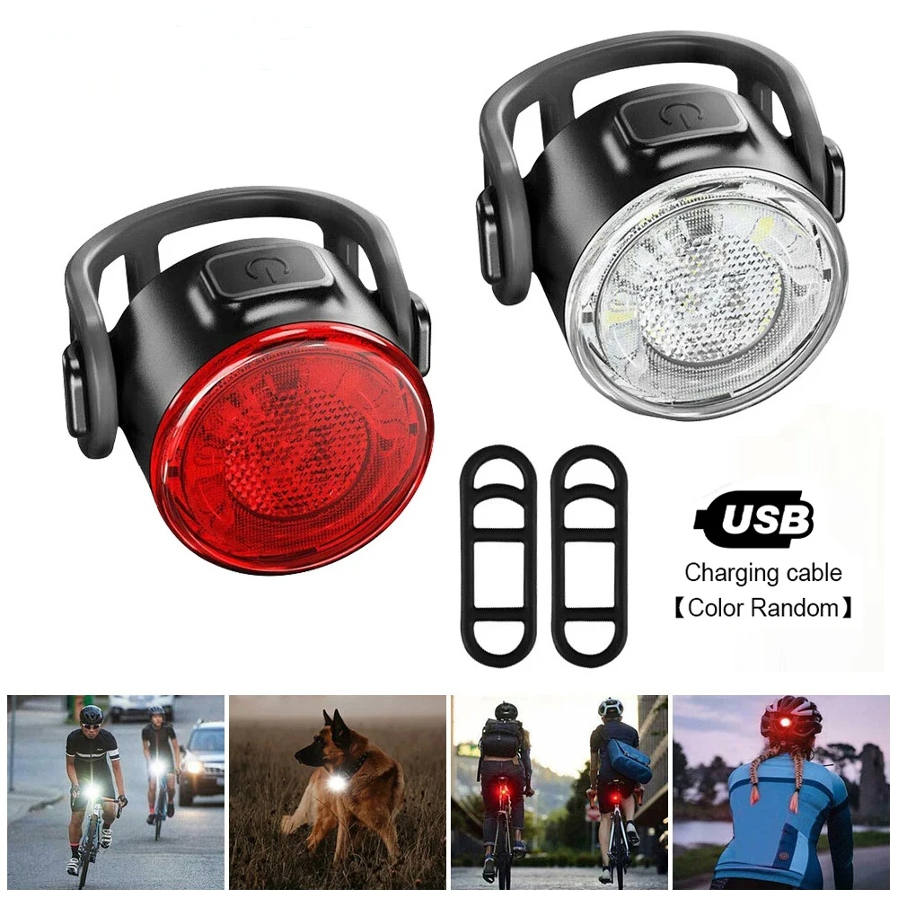 Fietslichtset USB Oplaadbare LED Fietskoplamp Achterlichten Nachtrijden Veiligheidswaarschuwing Achterlicht Fiets Voor Achter Lampen
