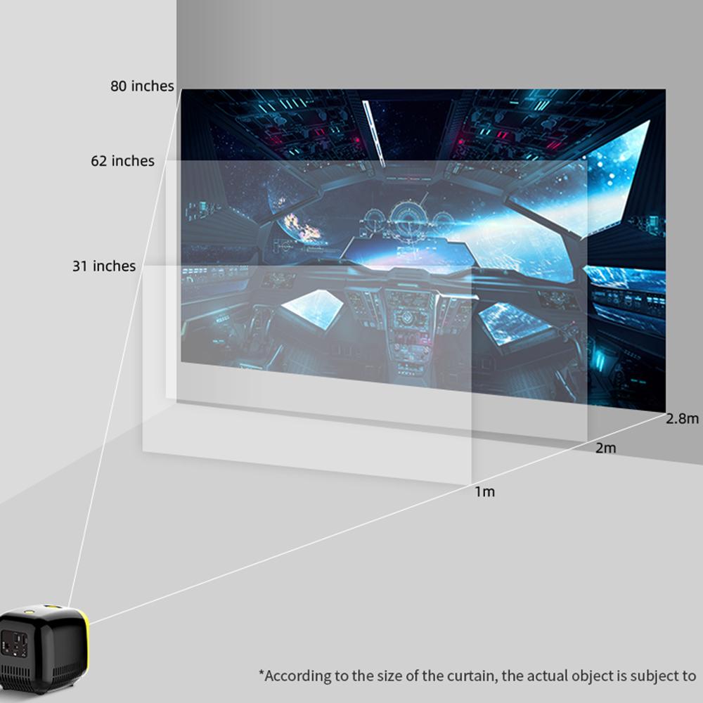 LEJIADA L1 proyector reproductor de vídeo Compatible con 1080P HDMI USB AV portátil Compatible con TV Stick, ordenador portátil, PS4, Xbox