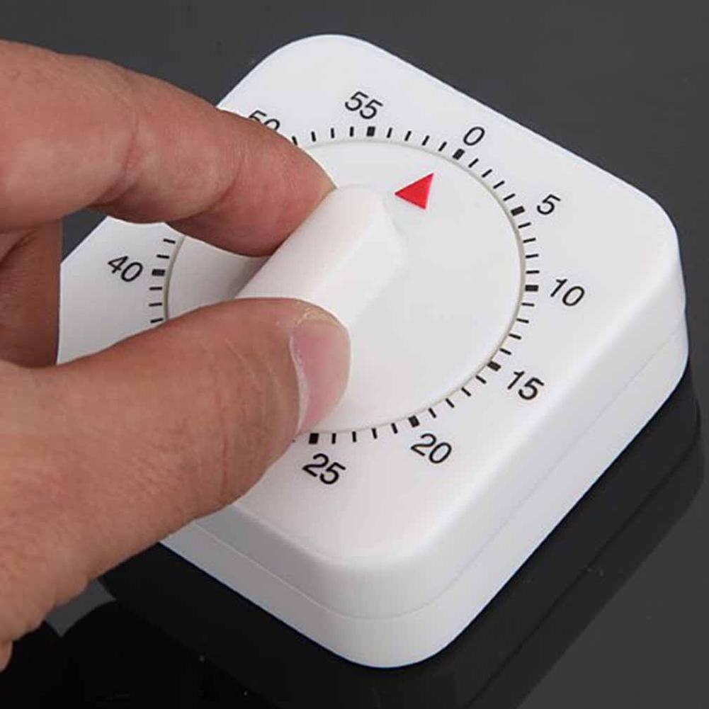 Kitchen Timer 60 Minutes Mechanical Timer Reminder Kitchen Plastic White Timer Tool Cook Kitchen Alarm Tools Kitchen G5G3