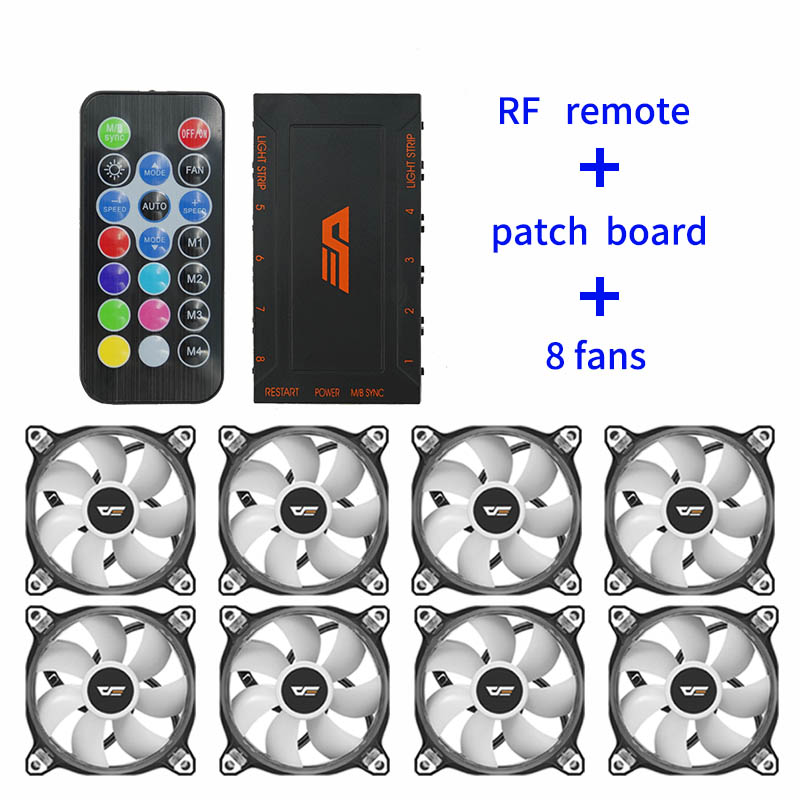 Aigo Darkflash CF8 Pro Computer PC Fan RGB Clear Frame 120mm Fans Quiet+Remote Computer Cooling Cooler AURA SYNC CPU Cooler Fan