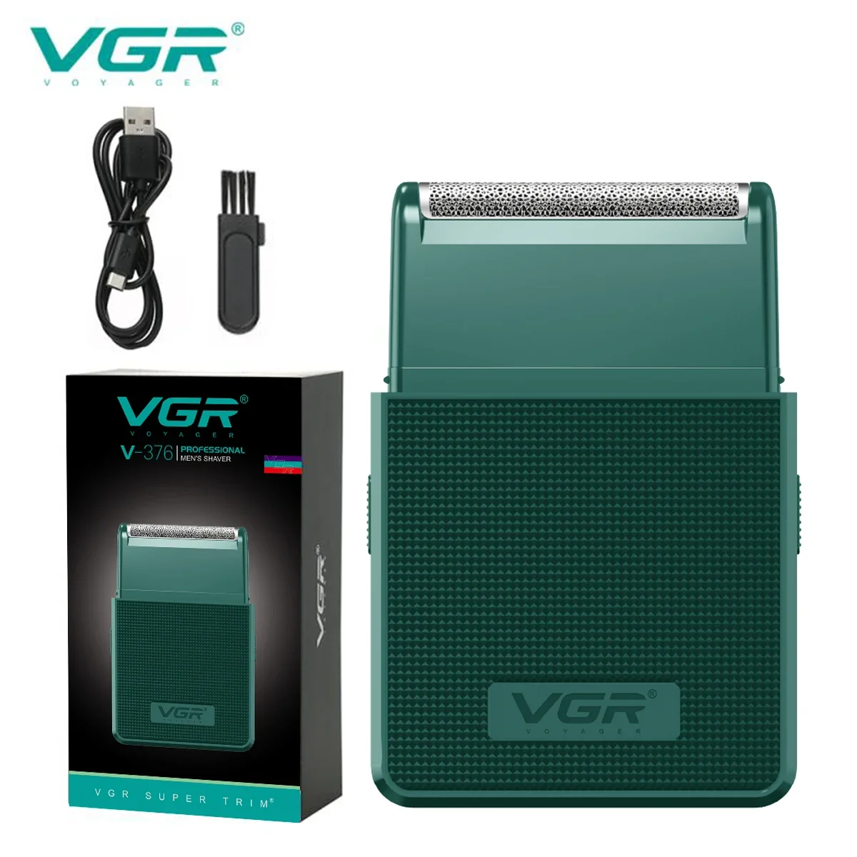 VGR Scheermes Professioneel Scheerapparaat Oplaadbaar Baardtrimmer Draagbaar Scheerapparaat Elektrisch Trimmer Reciprocating Scheerapparaat voor mannen V-376: Rood