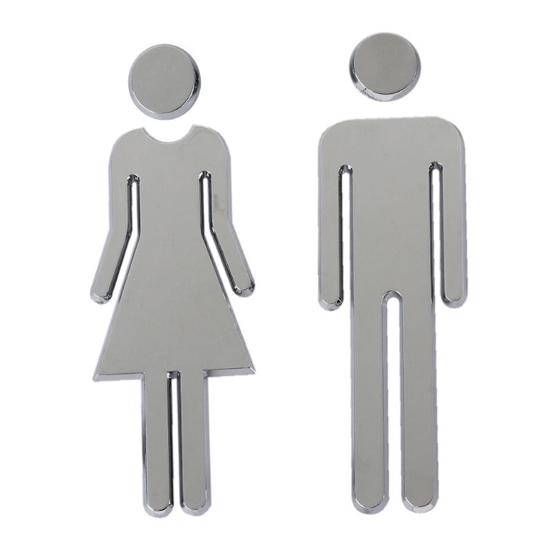 2 stk abs plast avtakbar mann kvinne vaskerom toalett wc skilt klistremerker selvklebende bad hotell kontor diy hjem dørskilt