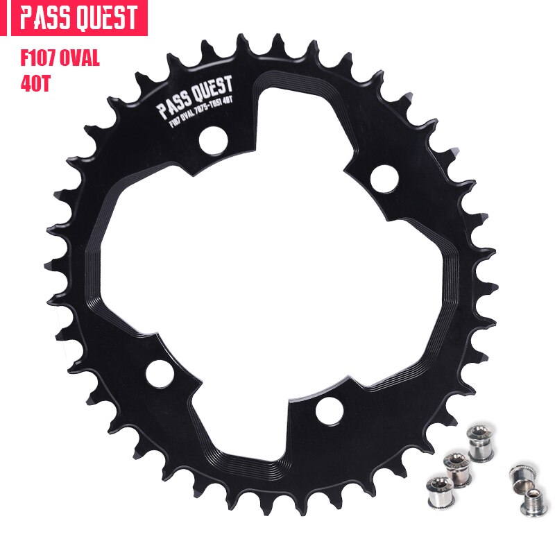 Pass Quest F107BCD Kettingblad 36-52T Ronde/Oval Black Crank Voor Sram Force Crank 12 Speed Axs kettingblad Smalle Brede Kettingblad: hollow oval 40T