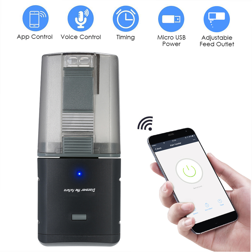 Wifi Fish Feeder Automatic Aquarium Feeding Timer Fish Food Dispenser Adjustable Outlet App Remote Control Fish Tank Accessories