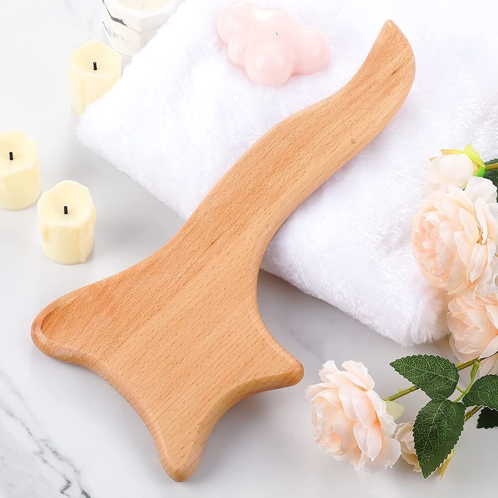 Wooden Gua Sha Massager Wood Scraper Therapy Massage Tools for Legs Arms Back Muscle Lymphatic Drainage Anti Cellulite Massage
